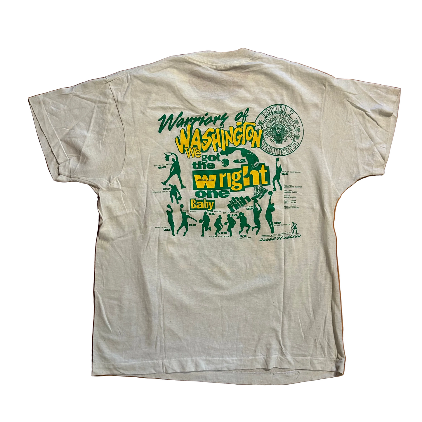 80’s Screen Stars Lorenzen Wright Booker T Washington Tennessee Regional Champs White Tshirt - Medium - 21" x 26"