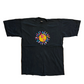 90’s Coco Rock Black Embroidered People Globe Cotton Tshirt - Medium - 21" x 28"