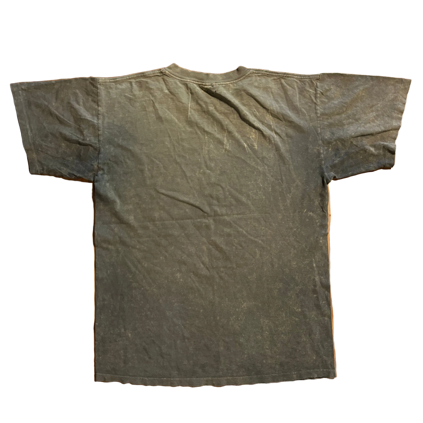 90’s Soft Goods USA Native American Buffalo Bison Brown Green Faded Tshirt - Large - 23" x 31"