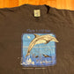 90's Alore Bottlenose Dolphin There's Still Time Black Tshirt - Large - 23" x 30"