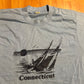 80's Screen Stars Connecticut Water Sailing Light Blue Tshirt - Small - 19" x 26"
