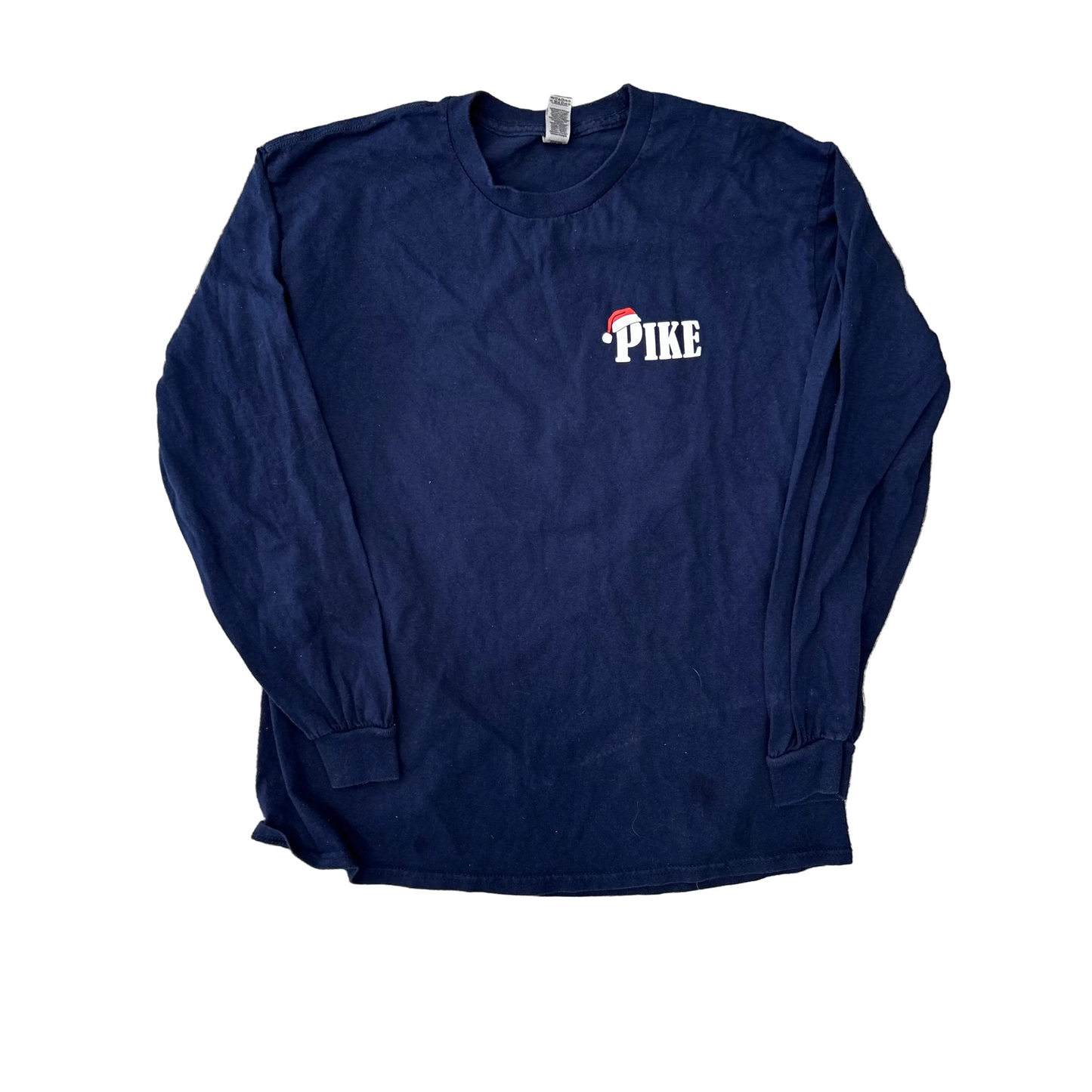 Pike Christmas Navy Blue Longsleeve Shirt - Medium - 21" x 27"