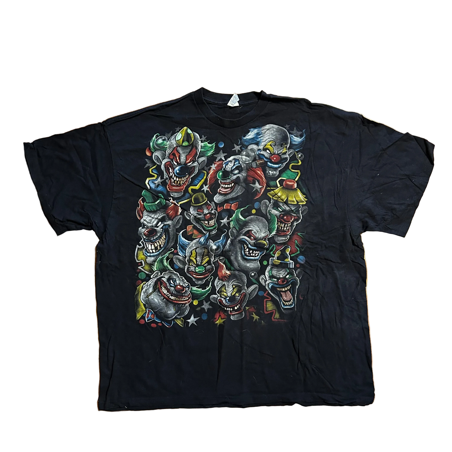 00's Evil Clowns Collage Graphic Tshirt - XLarge - 26.5" x 31"