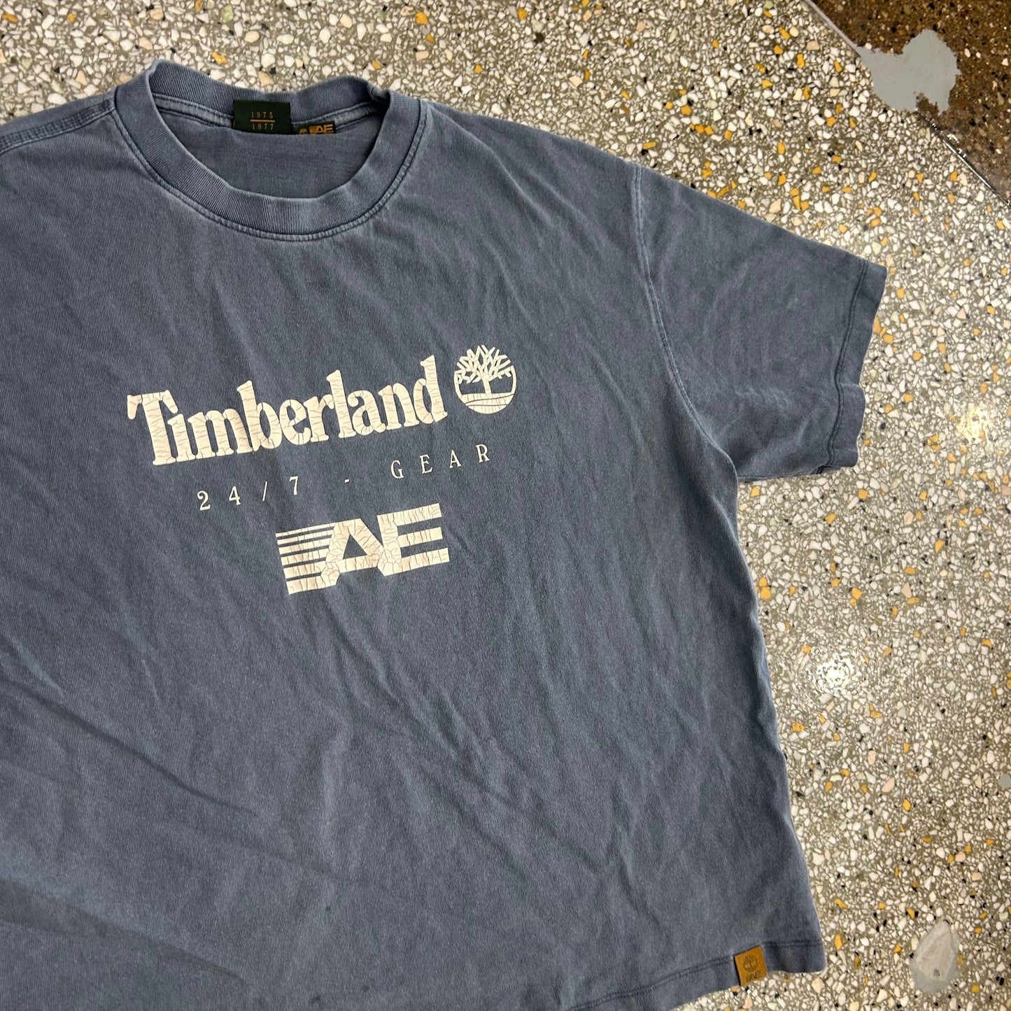 Timberland Grey Navy Tshirt - XLarge - 25" x 28.5"