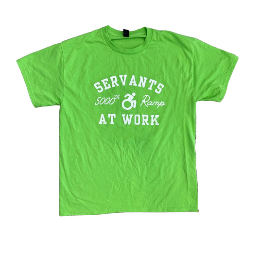Servants at Work Neon Green Tshirt - Medium - 20.5" x 28"