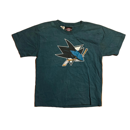 Old Time Sports NHL San Jose Sharks Hockey Teal Tshirt - Small - 18.5" x 24"
