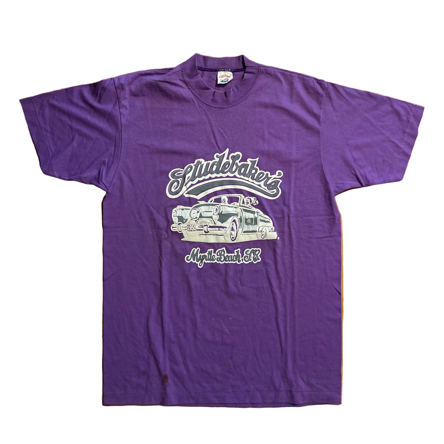 80/90’s Studebaker’s Myrtle Beach Purple Car Tshirt - Medium - 20.5" x 29"