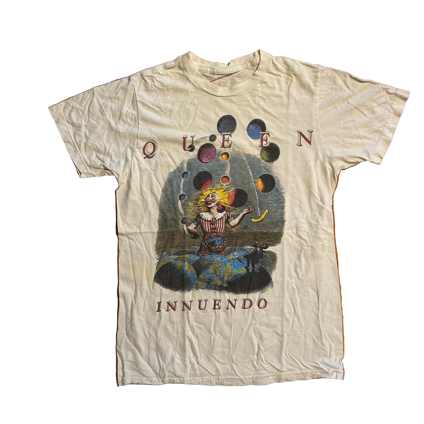 Queen Innuendo White Music Tshirt - Small - 18" x 26"