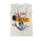 80’s Pensacola Beach Florida Cat Fever White Tank Top Shirt - XSmall - 15" x 22.5"