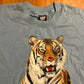 90's Screen Stars Best Lion Tiger Light Blue Tshirt - Large - 22" x 29"
