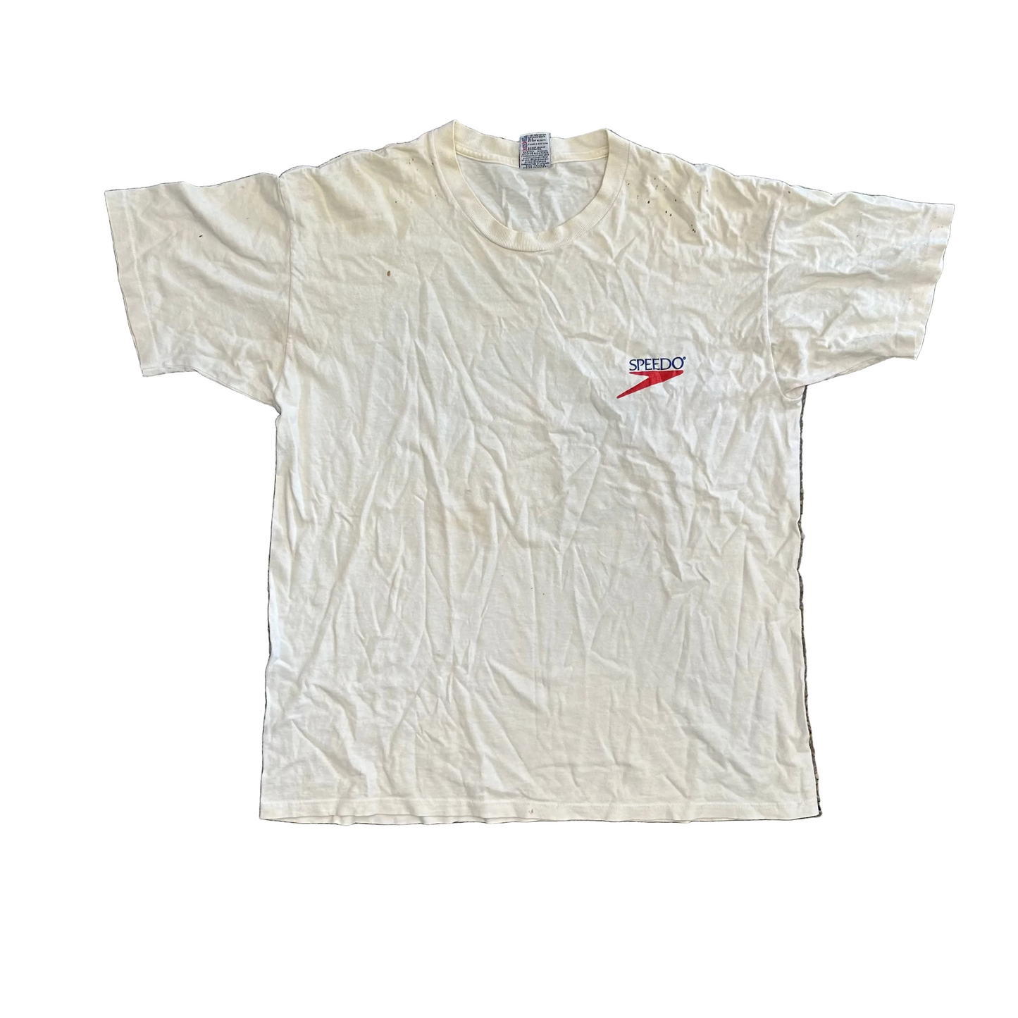 90’s Speedo No Pain No Peaches White Tshirt - Large - 22" x 27"
