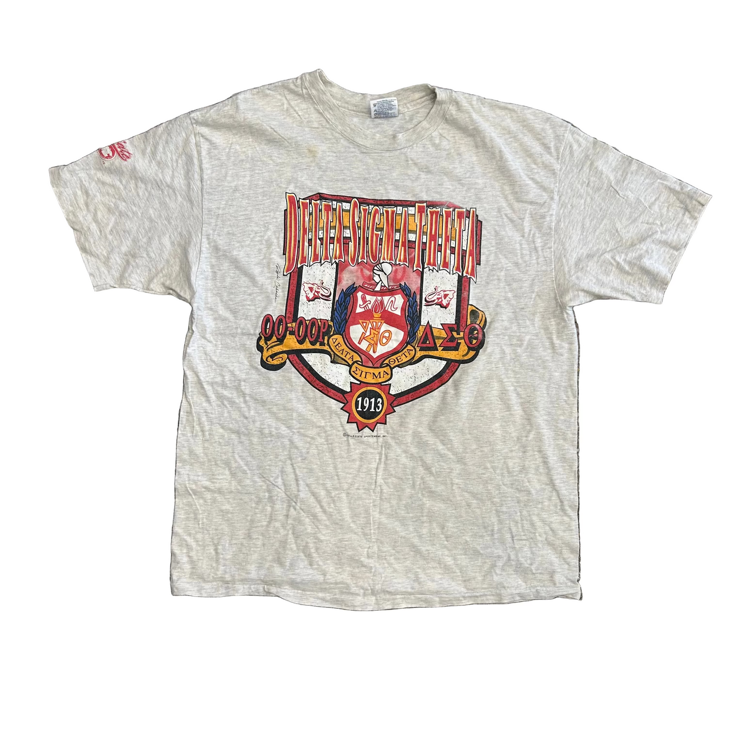 90’s Hanes Beefy Delta Sigma Theta Grey Tshirt - Large - 23" x 30"