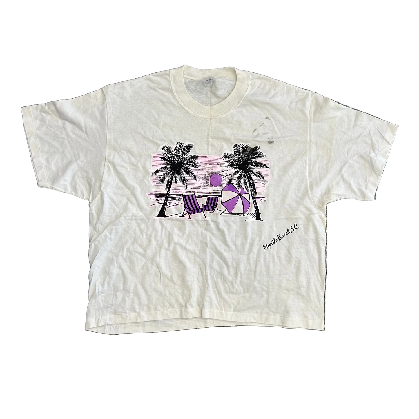 90’s Myrtle Beach White Tshirt - Large - 22.5" x 24.5"