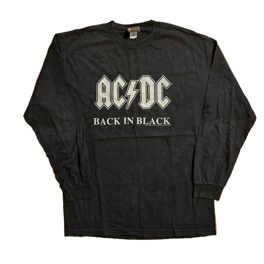 00’s Aces & Eights AC/DC Back in Black 2005 Music Band Rock Longsleeve Shirt - Medium - 21" x 29"