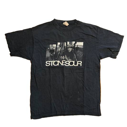 00's Anvil Stone Sour Self Titled Black Music Band Tour Tshirt - Medium - 20.5" x 28.5"