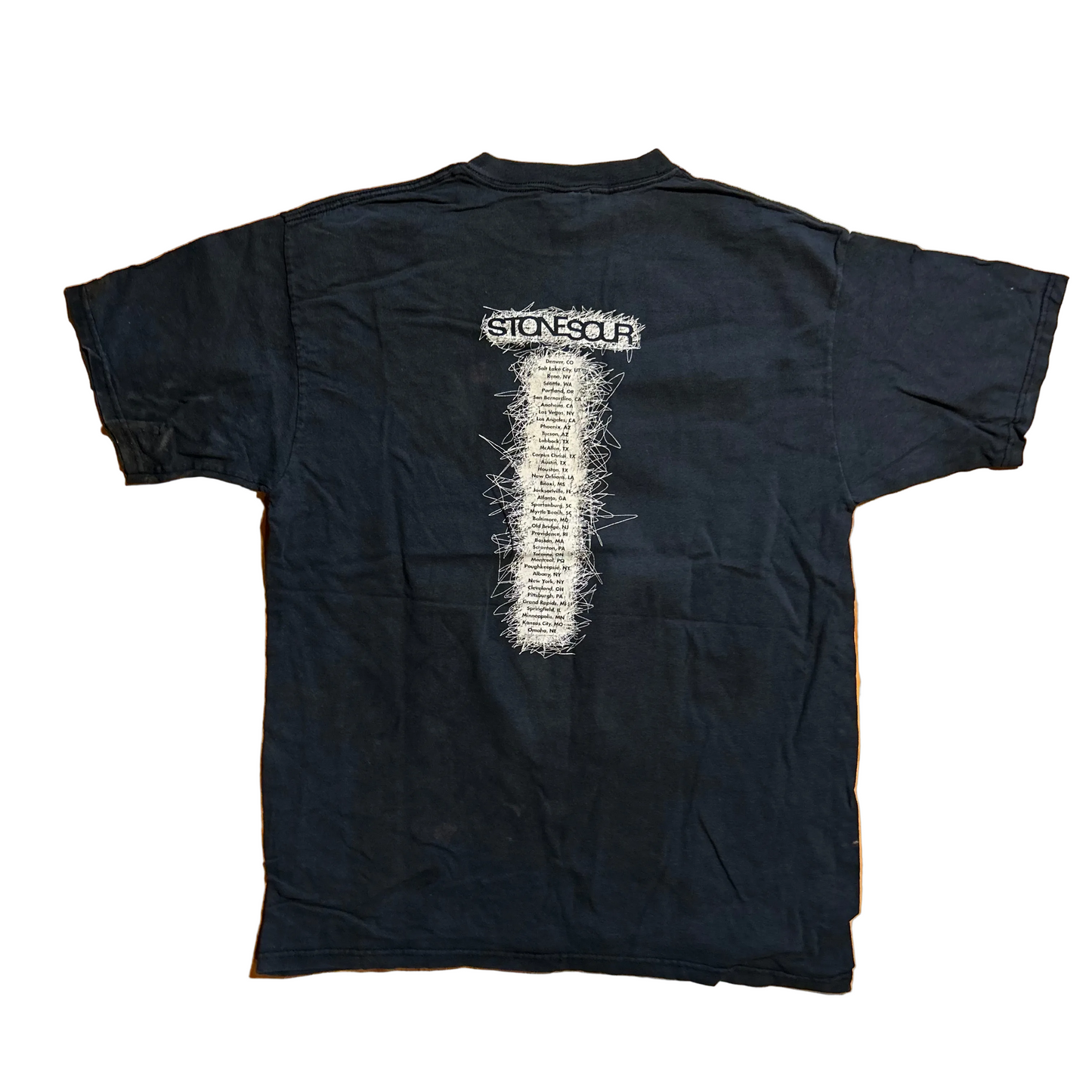 00's Anvil Stone Sour Self Titled Black Music Band Tour Tshirt - Medium - 20.5" x 28.5"