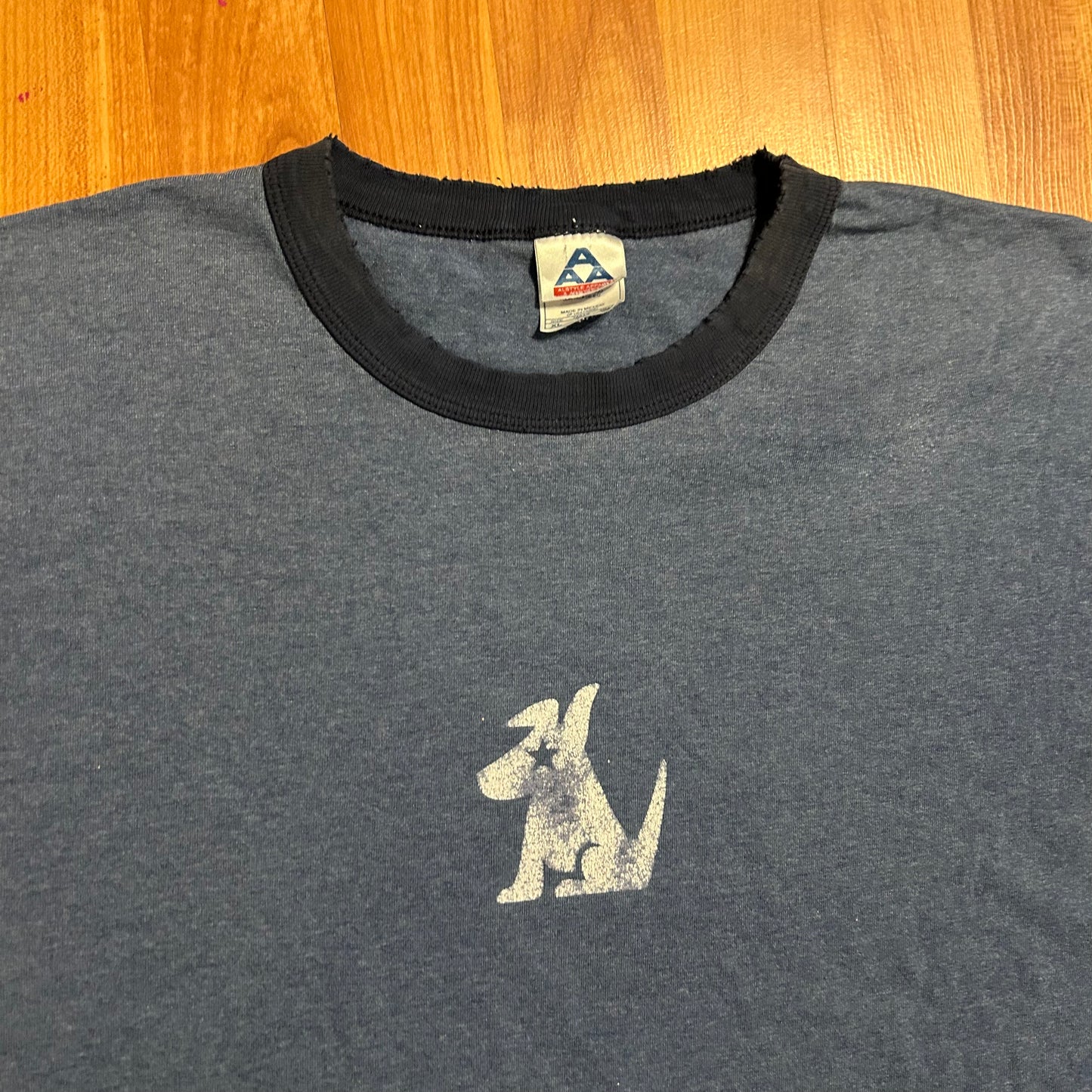 Alstyle Sirius Radio Dog Navy Blue Ringer Tshirt - 23" x 32"