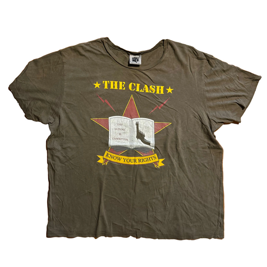 00’s The Clash Know Your Worth 1982 Combat Rock Green Band Music Tshirt - XLarge - 24" x 27"