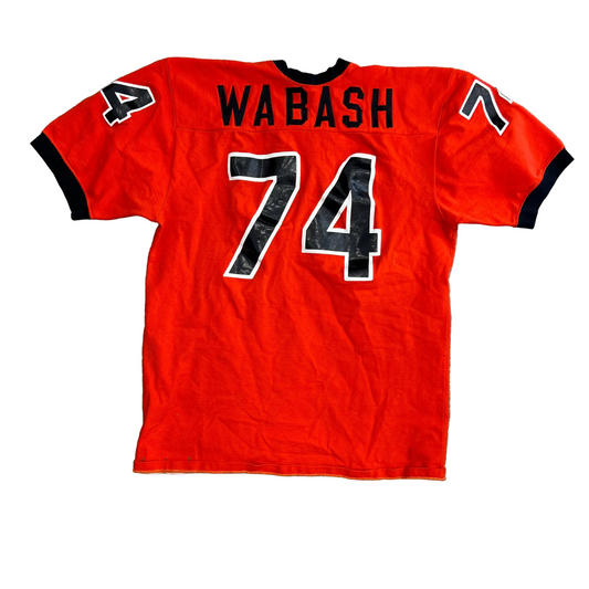 70/80’s Rawling Wabash Orange Football Jersey Shirt - Large - 22" x 29"