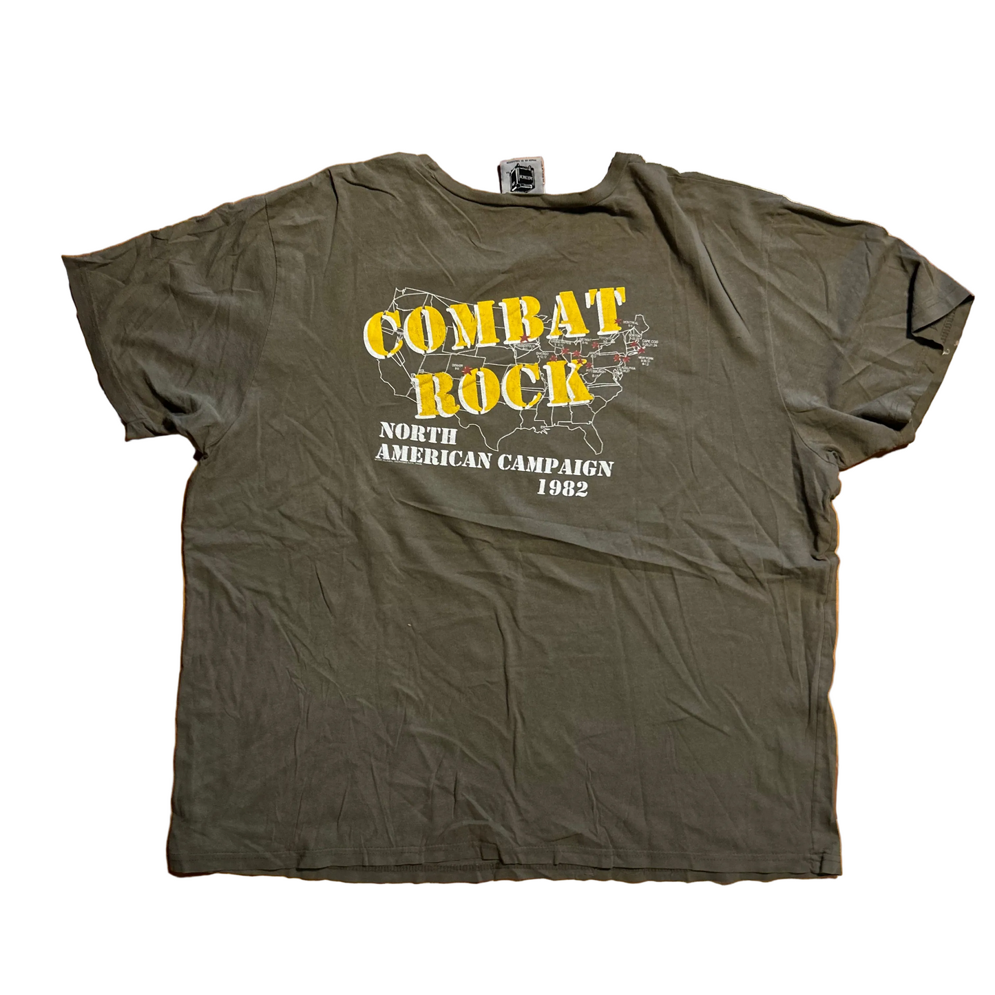 00’s The Clash Know Your Worth 1982 Combat Rock Green Band Music Tshirt - XLarge - 24" x 27"