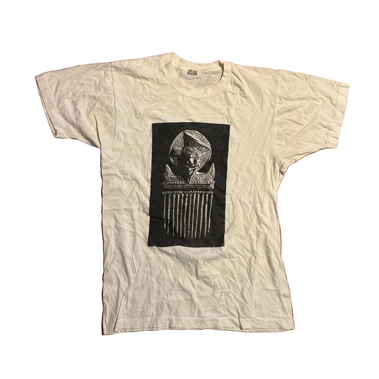 80/90's White Portrait Tshirt - Small - 18" x 27.5"