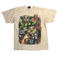 Marvel Comics Mad Engine Avengers Superheroes White Cotton Tshirt - Medium - 21" x 29"