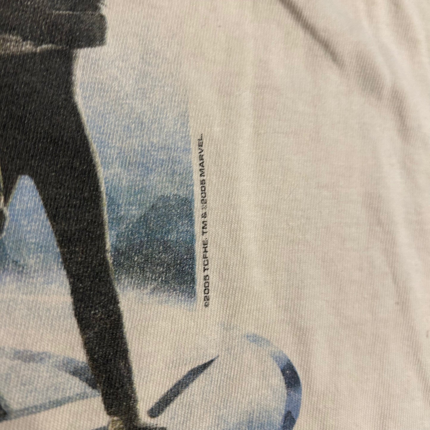 2005 Marvel Comics Hanes Beefy Fantastic 4 Movie Promo White Cotton Tshirt - Medium - 21.5" x 27"