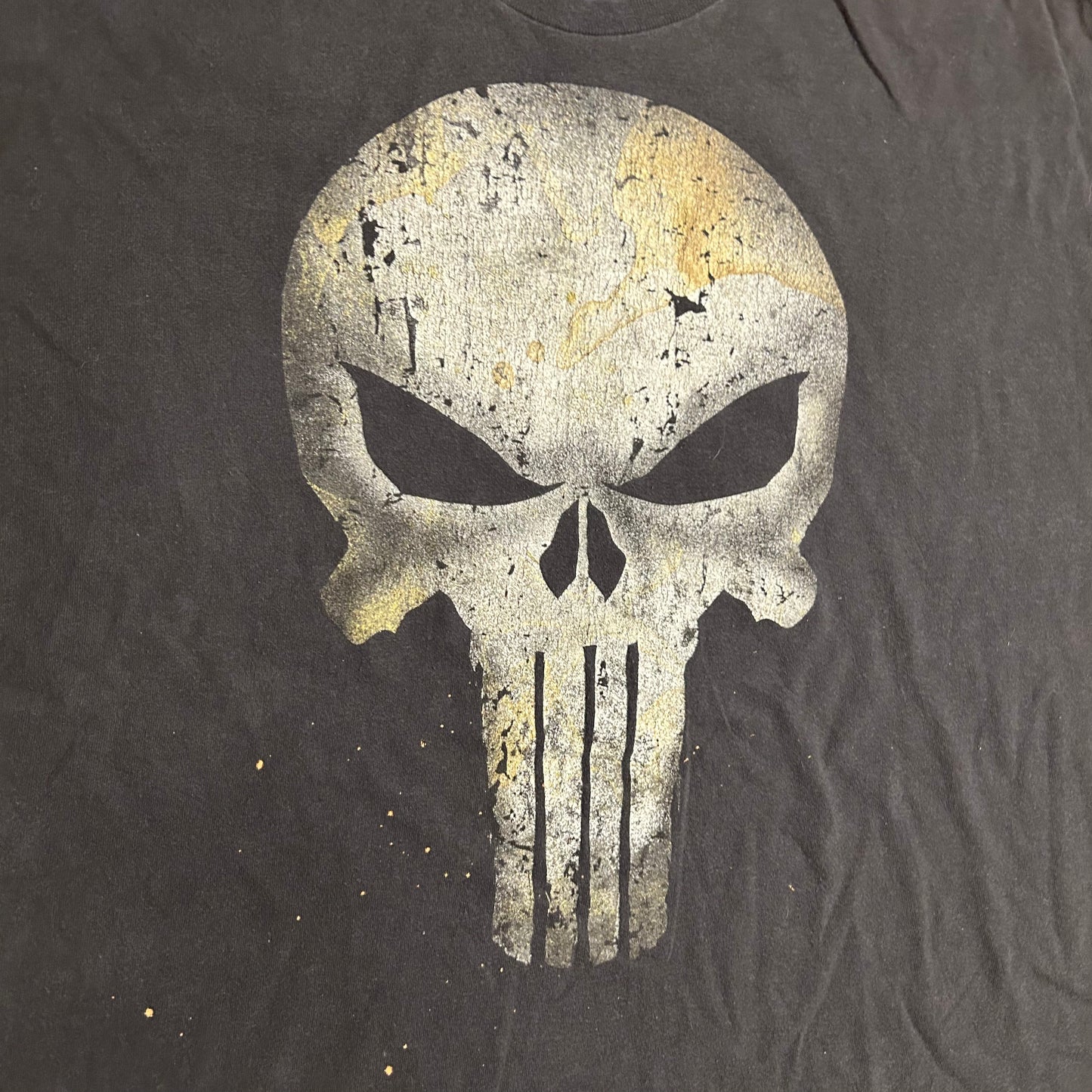 Marvel Comics 2012 Mad Engine Punisher Logo Skull Black Cotton Tshirt - XLarge - 27" x 30.5"