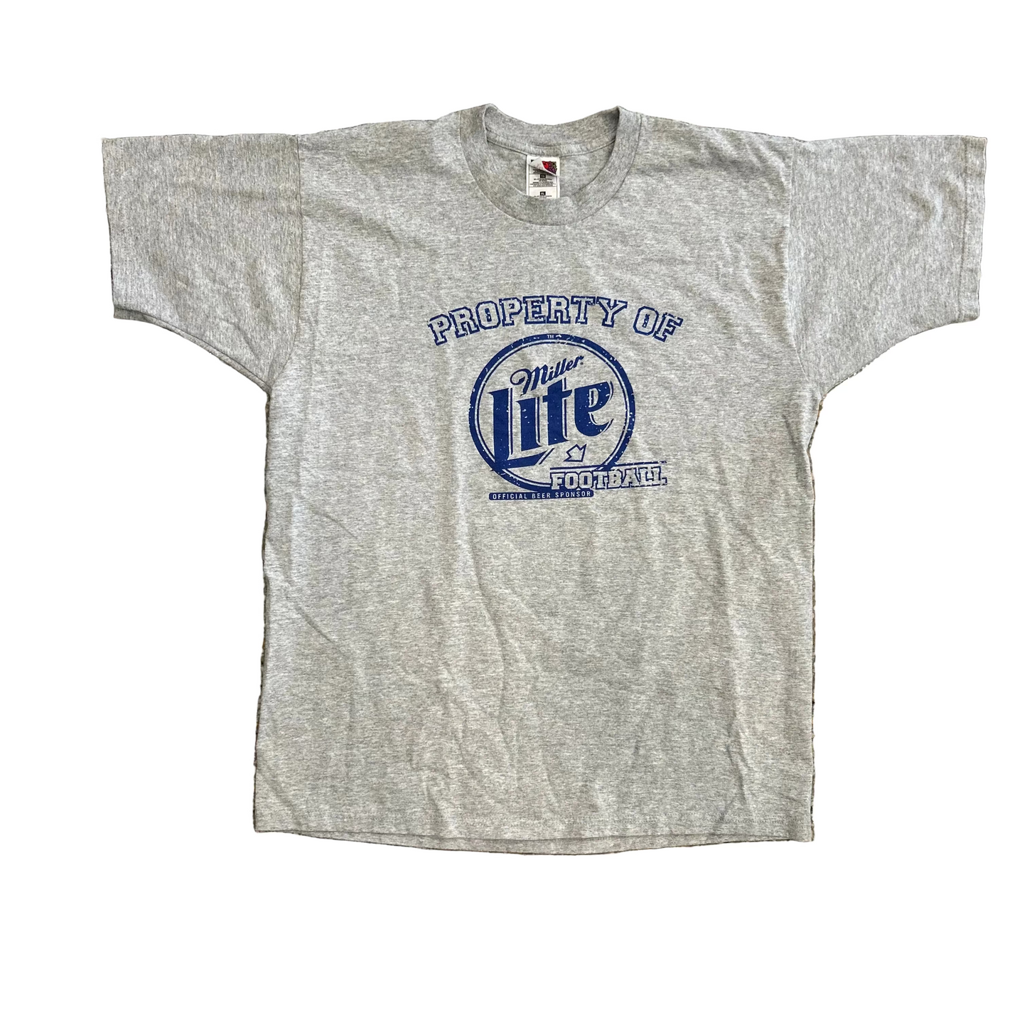FOTL Miller Lite Football Grey Tshirt - Large - 22" x 29.5"