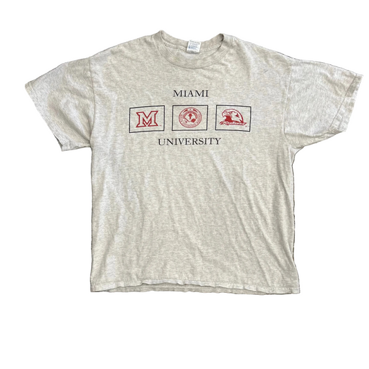 00’s Miami University Grey Tshirt - Large - 22" x 27"