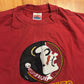 90's Nutmeg Athletic Dept Florida State Seminoles College University Maroon Embroidered Tshirt - XLarge - 24.5" x 30"