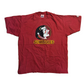 90's Nutmeg Athletic Dept Florida State Seminoles College University Maroon Embroidered Tshirt - XLarge - 24.5" x 30"