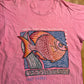 90's Gulf Shores Fish Pink Tshirt - Medium - 21" x 28"