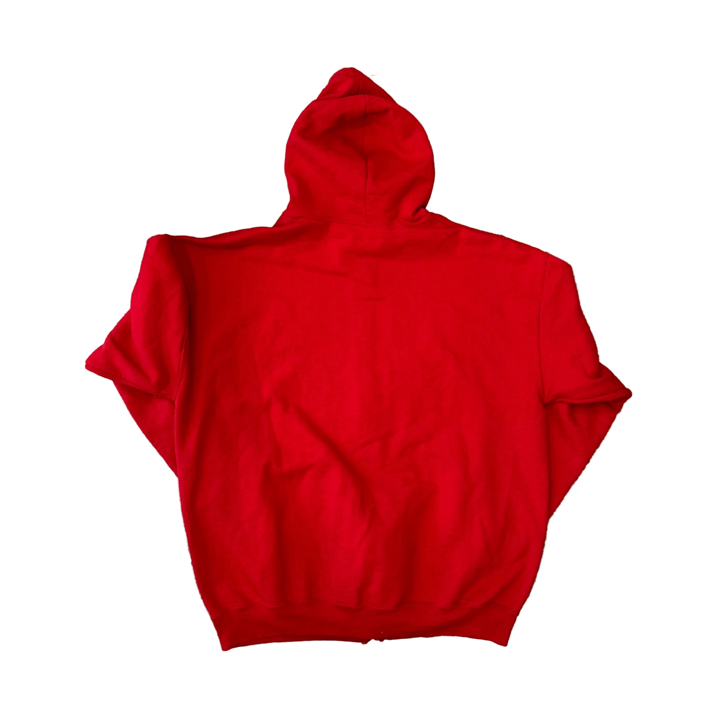 Jerzees Red New England Patriots Cotton Poly Zip Up Hoodie Sweatshirt - XLarge - 25" x 27"