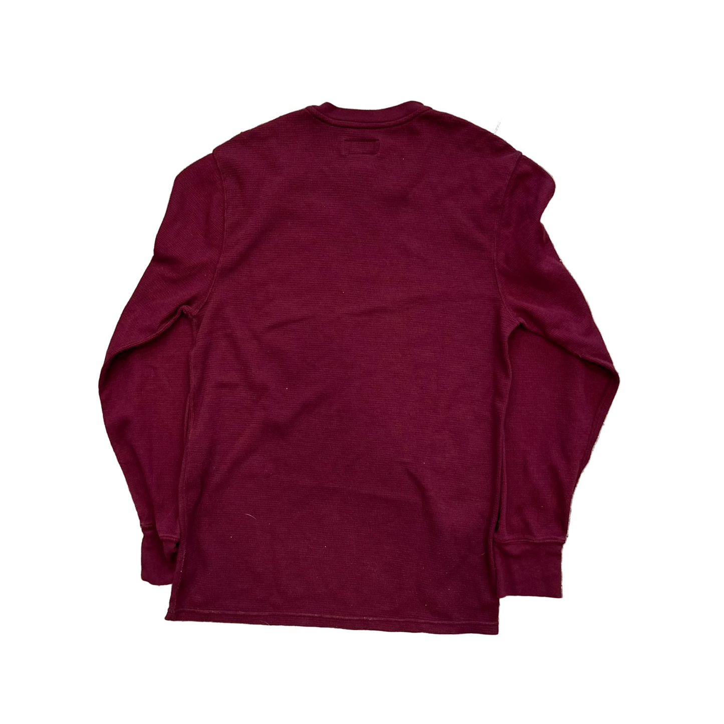 Polo Ralph Lauren Maroon Red Thermal Longsleeve Shirt - Small - 18.5" x 27"
