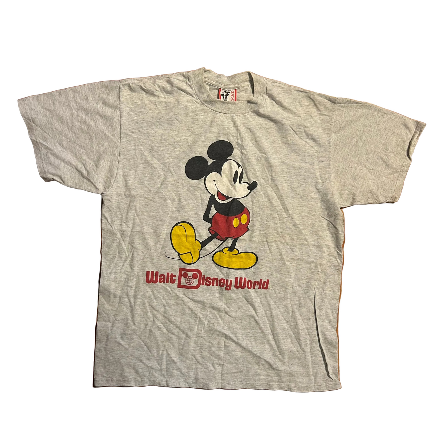 90's Walt Disney World Mickey Mouse Grey Tshirt - Medium - 21" x 26.5"