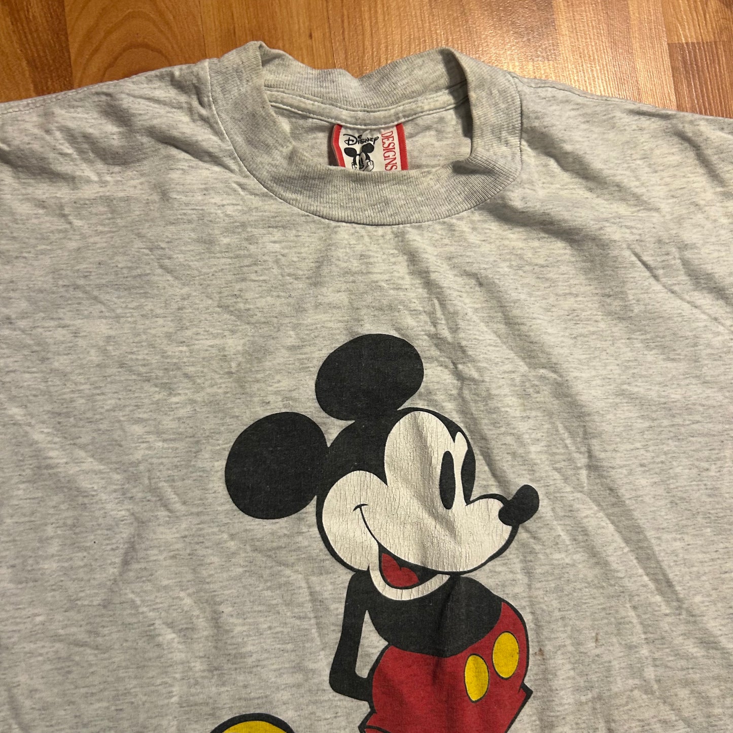 90's Walt Disney World Mickey Mouse Grey Tshirt - Medium - 21" x 26.5"
