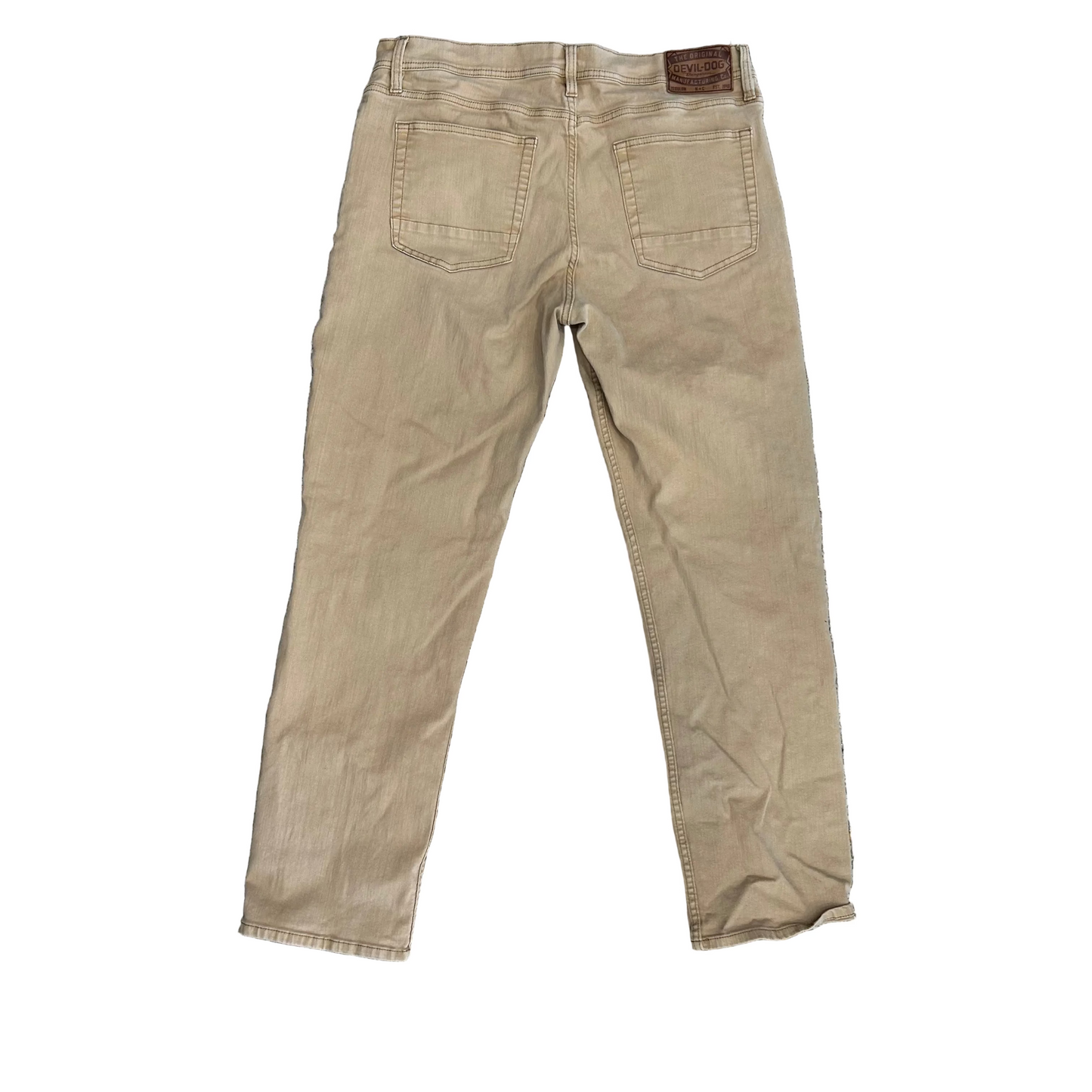Devil Dog Sanforized Shrunk Slim Straight Brown Denim Pants - 34" x 29"