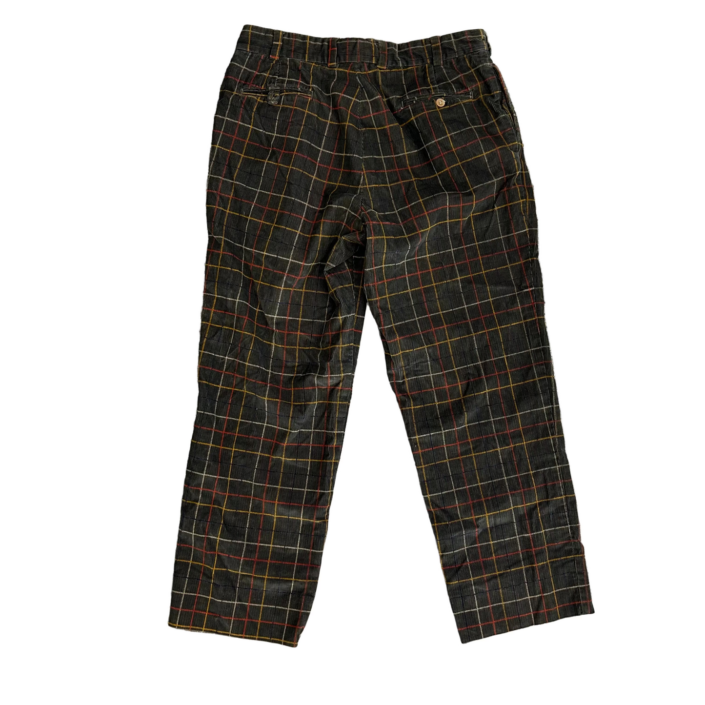Bills Khakis Brown Plaid Corduroy Pants - 34" x 29.5"