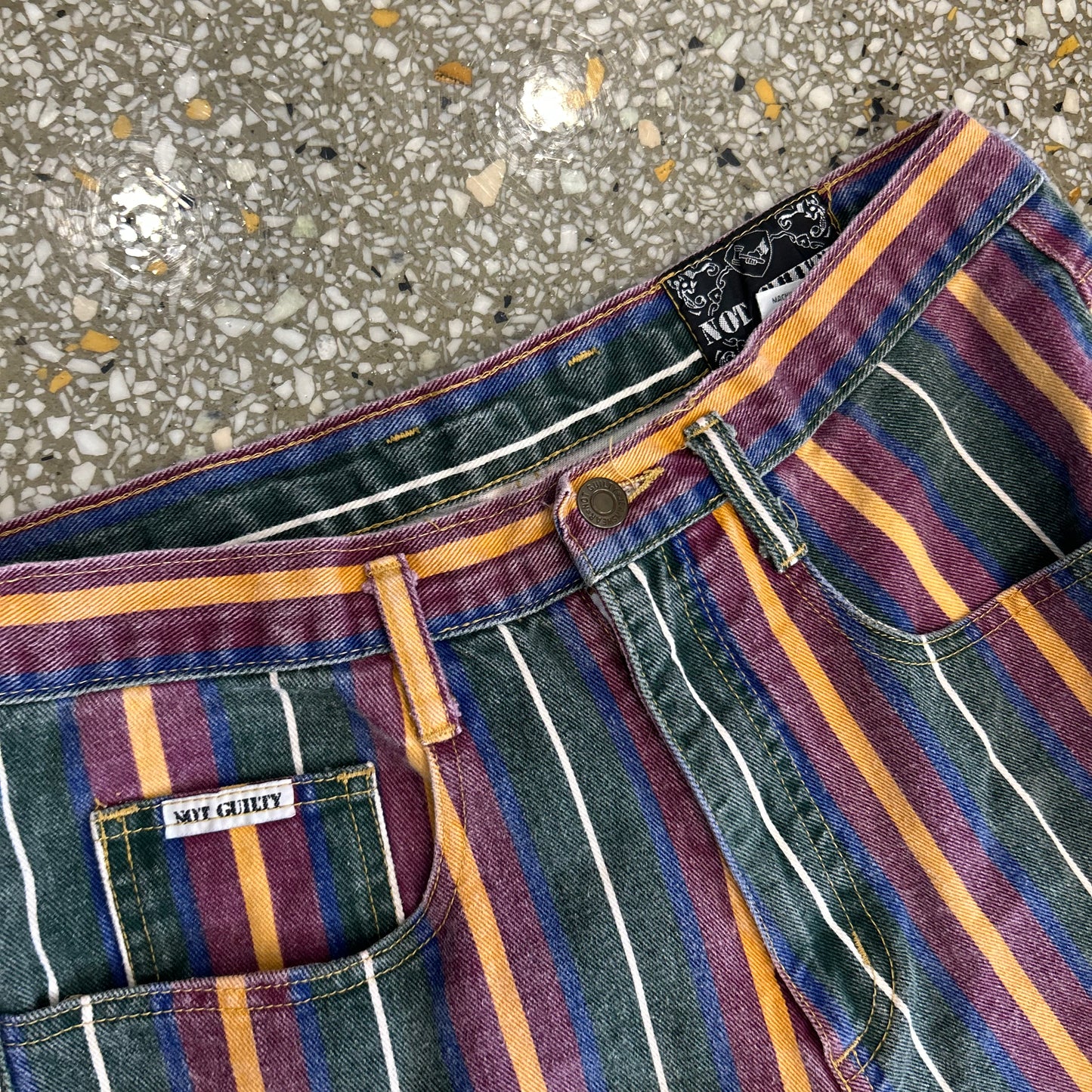 Not Guilty MiUSA Multicolor Striped Jorts Shorts - 32" x 8"