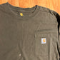 Carphartt Green Brown Carhartt Longsleeve Pocket Shirt - XLarge - 24" x 31"