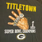 Gildan Green Bay Packers Titletown Cotton Super Bowl Champions NFL Football Green Tshirt - Large - 23" x 29"
