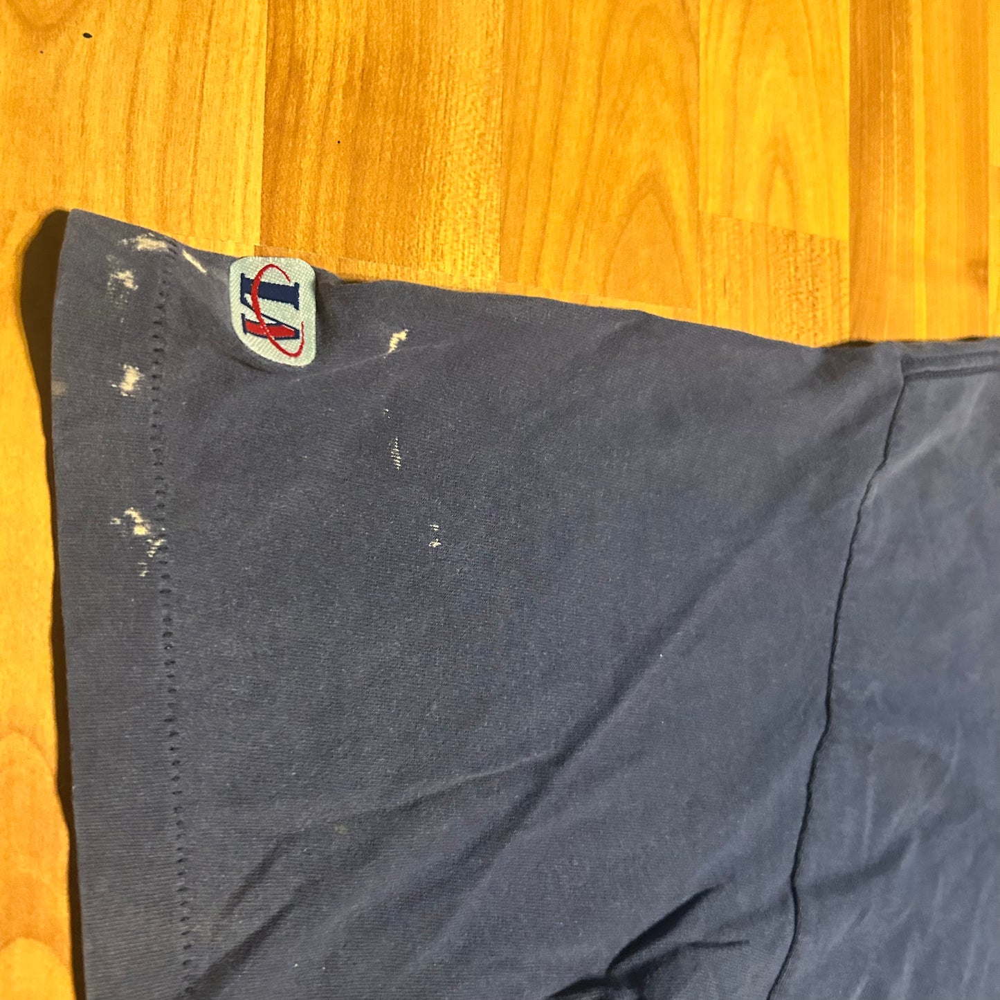 90's Logo Athletic 1993 Chicago Bears Cotton NFL Football Navy Blue Distressed Tshirt - XLarge - 24" x 31"