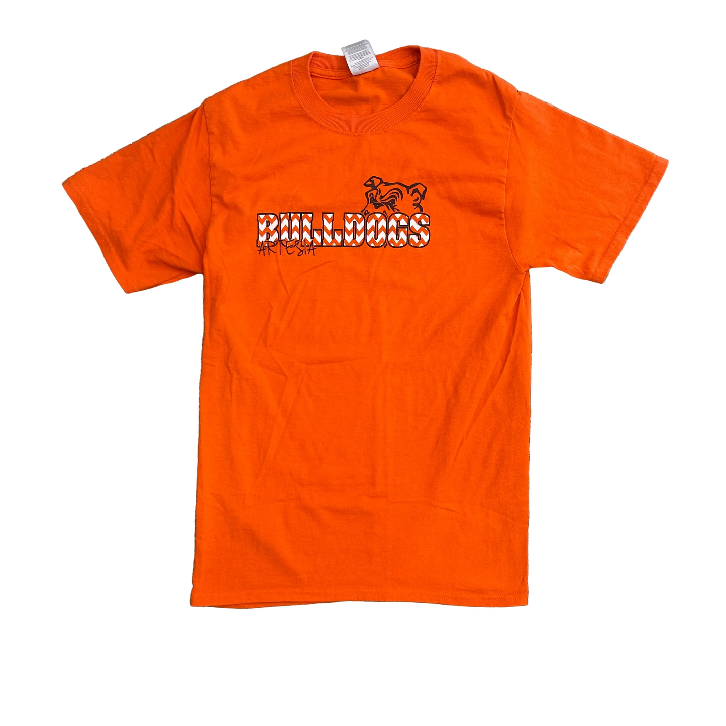 Jerzees Heavyweight Orange Artesia Bulldogs Tshirt - XSmall - 17" x 26"