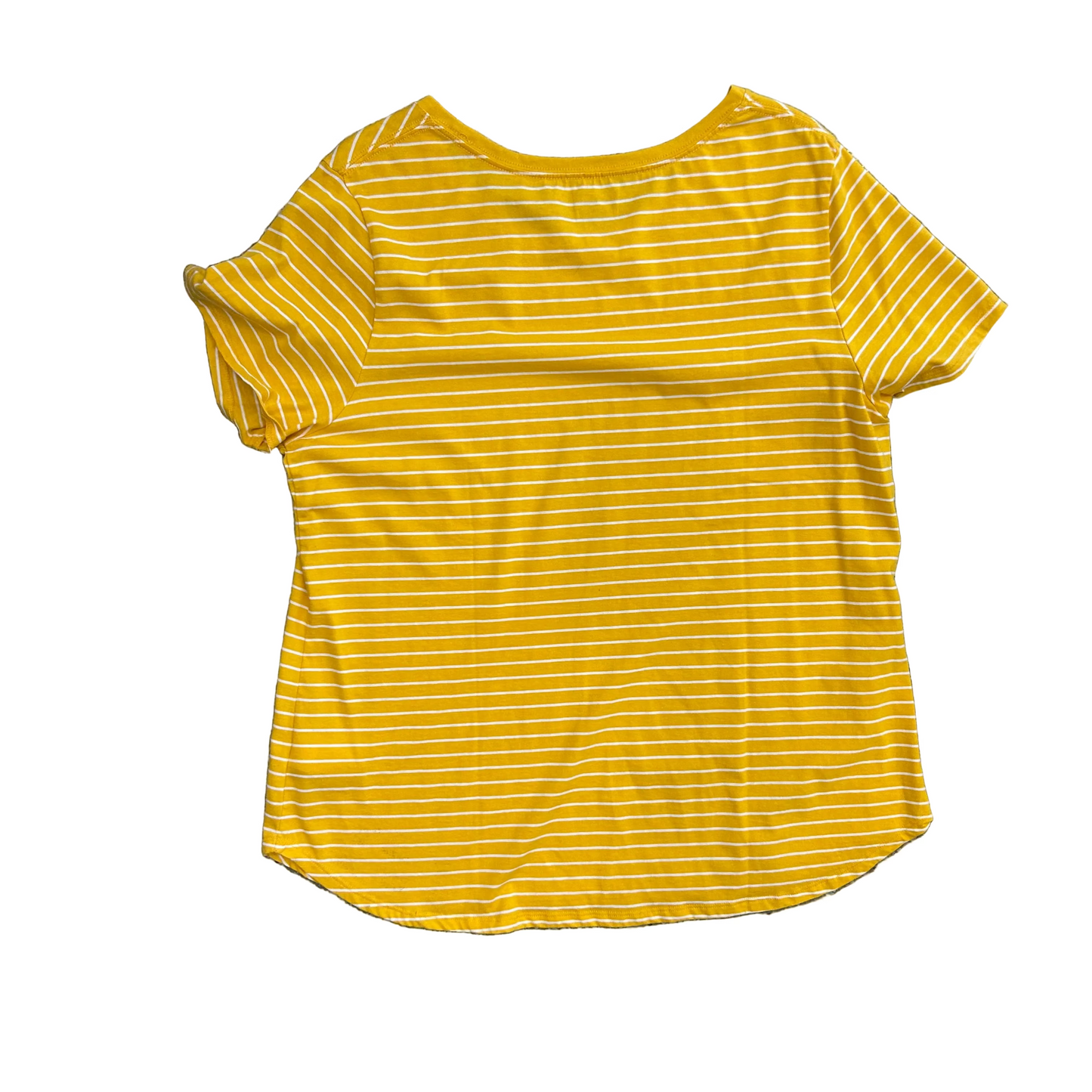 Old Navy Yellow Cotton Striped Tshirt - Medium - 21.5" x 28.5"