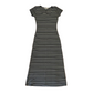 90's Maurices Striped Black Grey Nylon Dress - Tagged Small - 14" x 47"