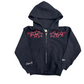 Lee Heavyweight Red Octopus La Famiglia Rossa Polipo Black Zip Up Sweatshirt - XSmall - 16" x 18"