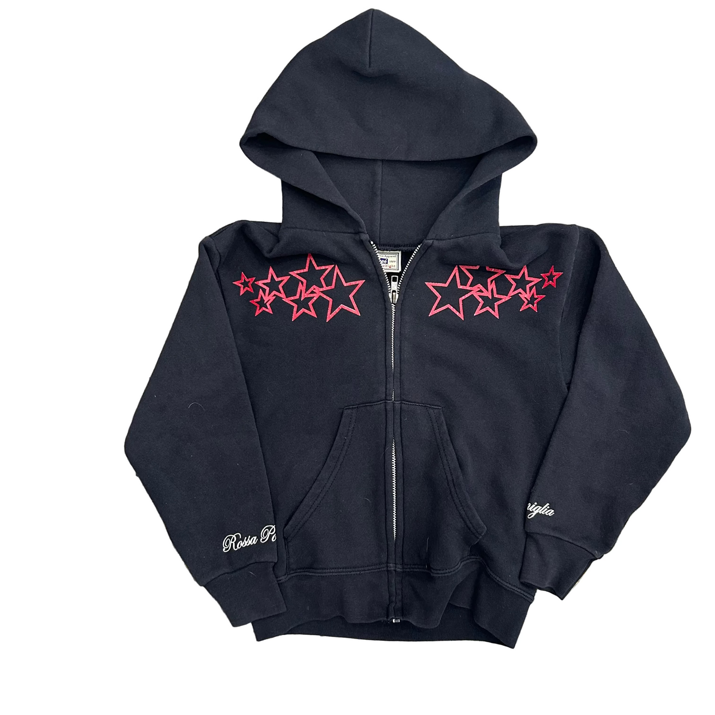 Lee Heavyweight Red Octopus La Famiglia Rossa Polipo Black Zip Up Sweatshirt - XSmall - 16" x 18"