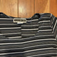 90's Maurices Striped Black Grey Nylon Dress - Tagged Small - 14" x 47"