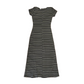 90's Maurices Striped Black Grey Nylon Dress - Tagged Small - 14" x 47"
